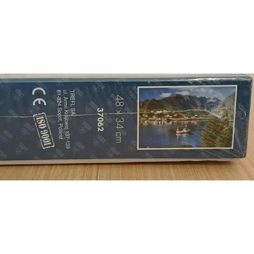 NEW Sealed Vintage Trefl Jigsaw Puzzle Mountain Water & Boat Coastal Scenery